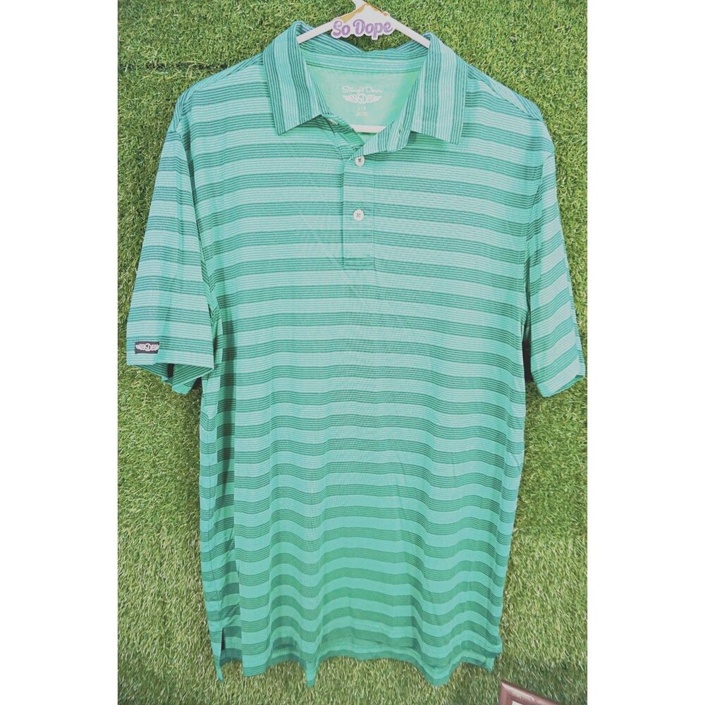 Straight Down Green Golf Polo‎ - Men's Size L